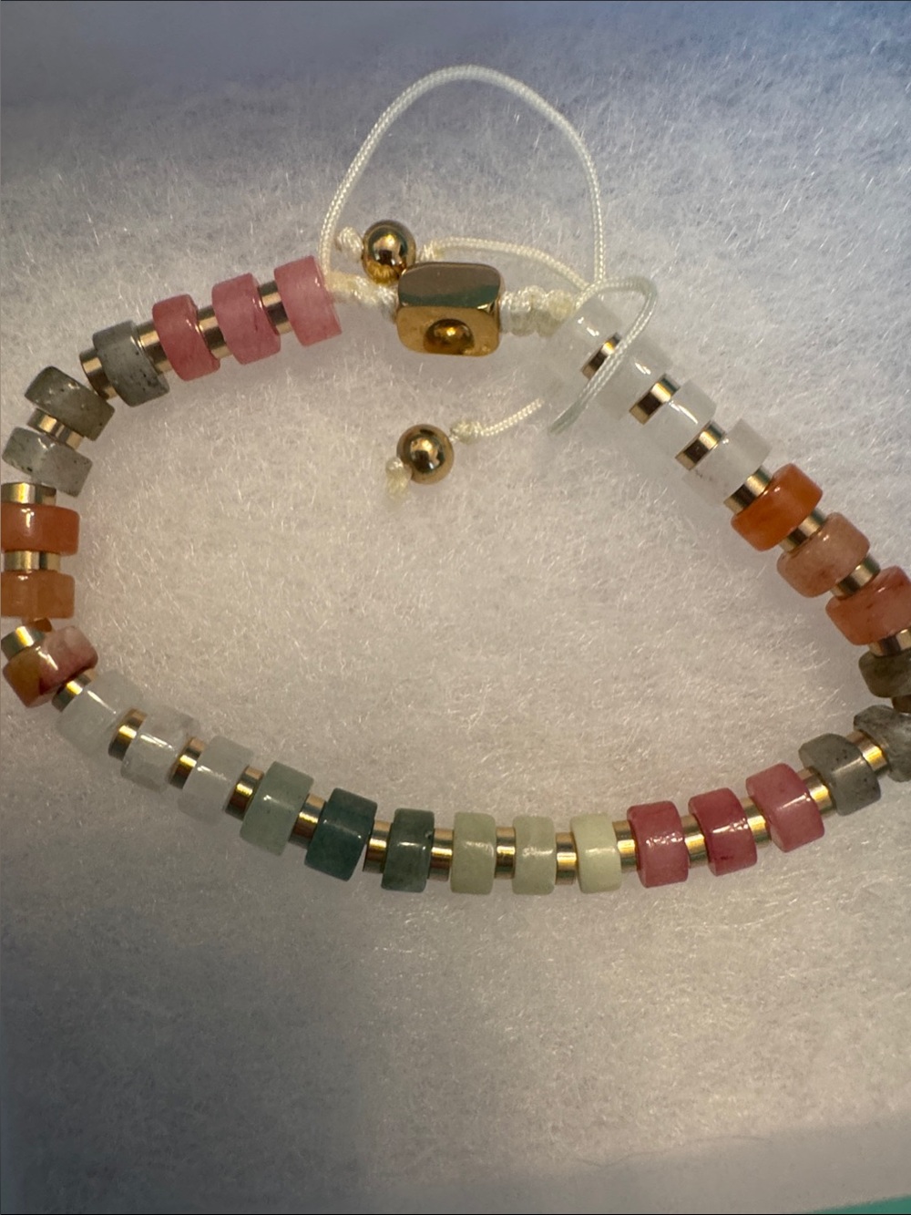 bloom Friendship style Multicolor Bead Bracelet with Gold Stainless Steel Accent